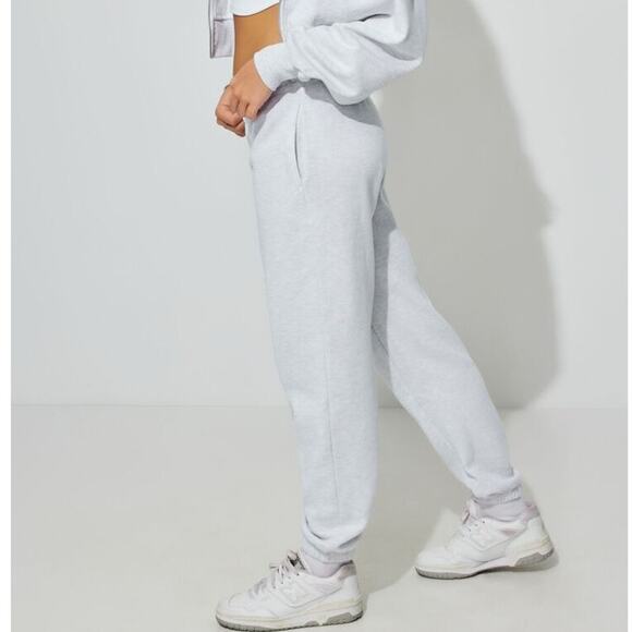 Garage Spring Gray Mix High Rise Relaxed Fleece '90s Jogger Sweatpants XS - Picture 4 of 10